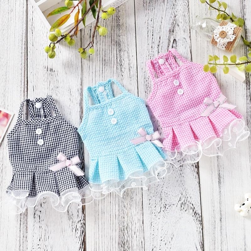 Vestido De Cuadros Para Perro Y Gato