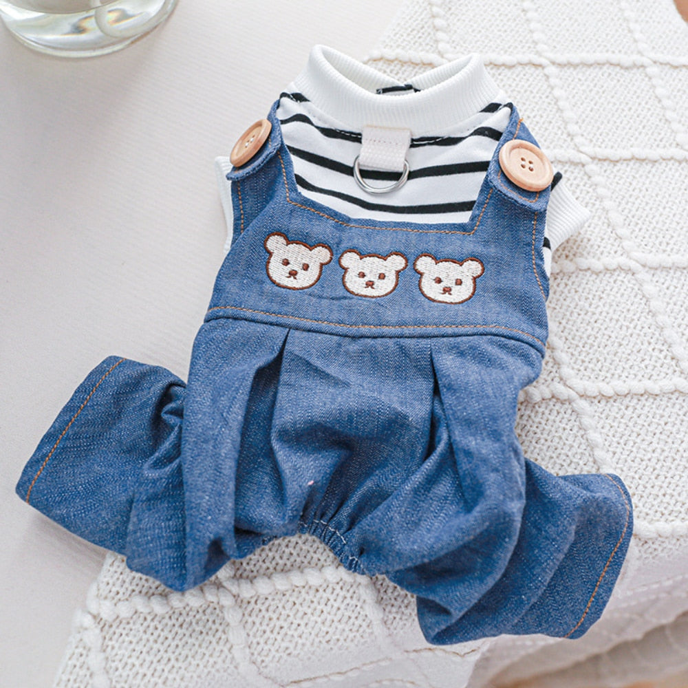 Overol De Jeans A Rayas Tres Osos