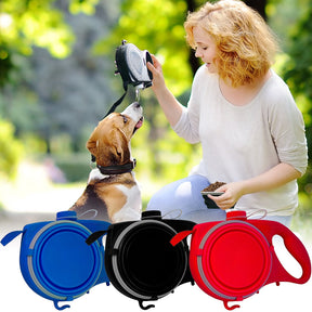 Collar Guía Multifuncional - Collar, Porta Bolsas y Bebedero