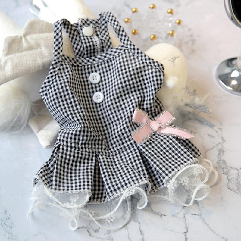 Vestido De Cuadros Para Perro Y Gato