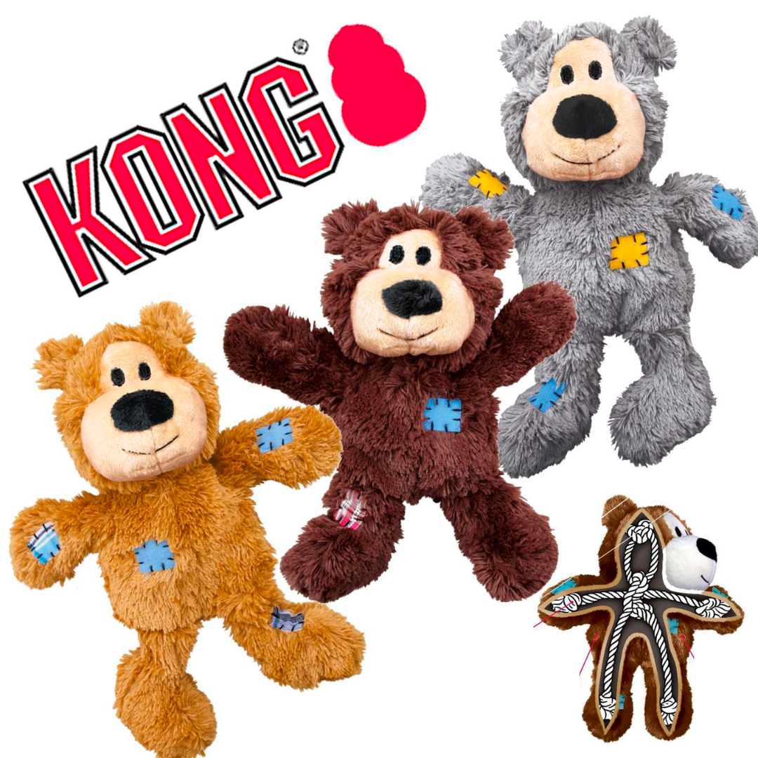 Juguete de Peluche Kong Wild Bear - Oso de Peluche con Cuerda Indestructible