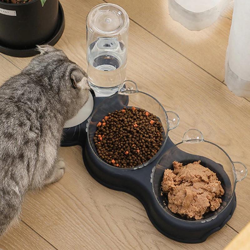 Dispensador y Comedero Ergonómico Para Perros y Gatos