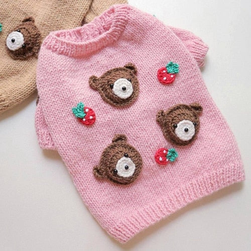 Suéter De Lana Teddy Bear Tejido A Mano