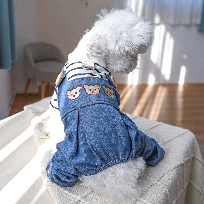 Overol De Jeans A Rayas Tres Osos